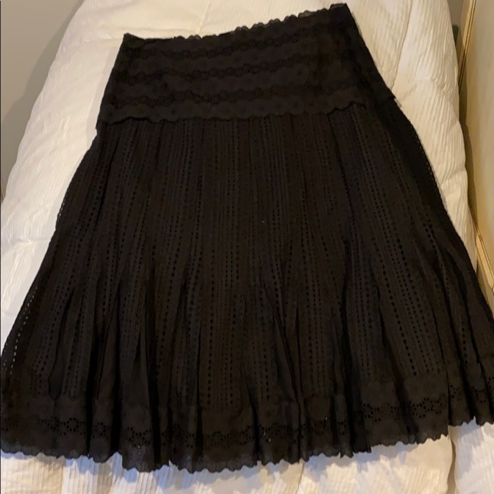 Black cotton lace skirt